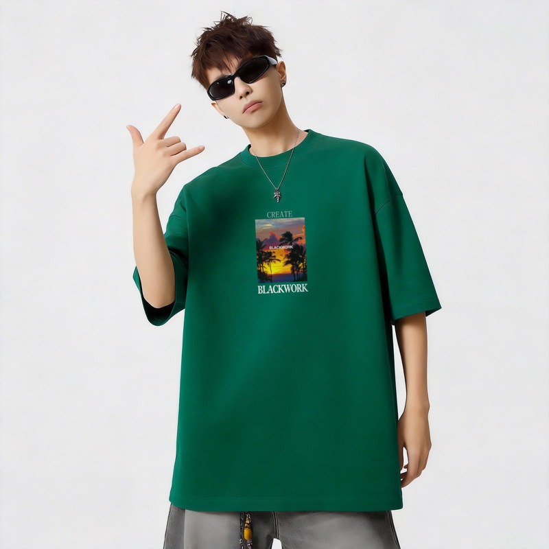 TU04*P20重磅情侣短袖t恤男女夏季潮流痞帅体恤宽松百搭半袖上衣，男装T恤，星座414A-2（原B215-2）