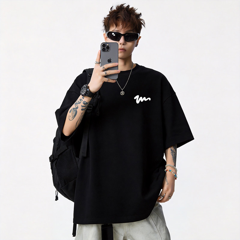 TU02*P20重磅情侣短袖t恤男女夏季潮流痞帅体恤宽松百搭半袖上衣，男装T恤，星座414A-2（原B215-2）