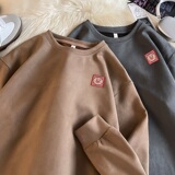 JQ04*P38美式vintag卫衣男女秋季宽松麂皮绒圆领上衣潮牌ins外套，男装卫衣，星座414A-2（原B215-2）