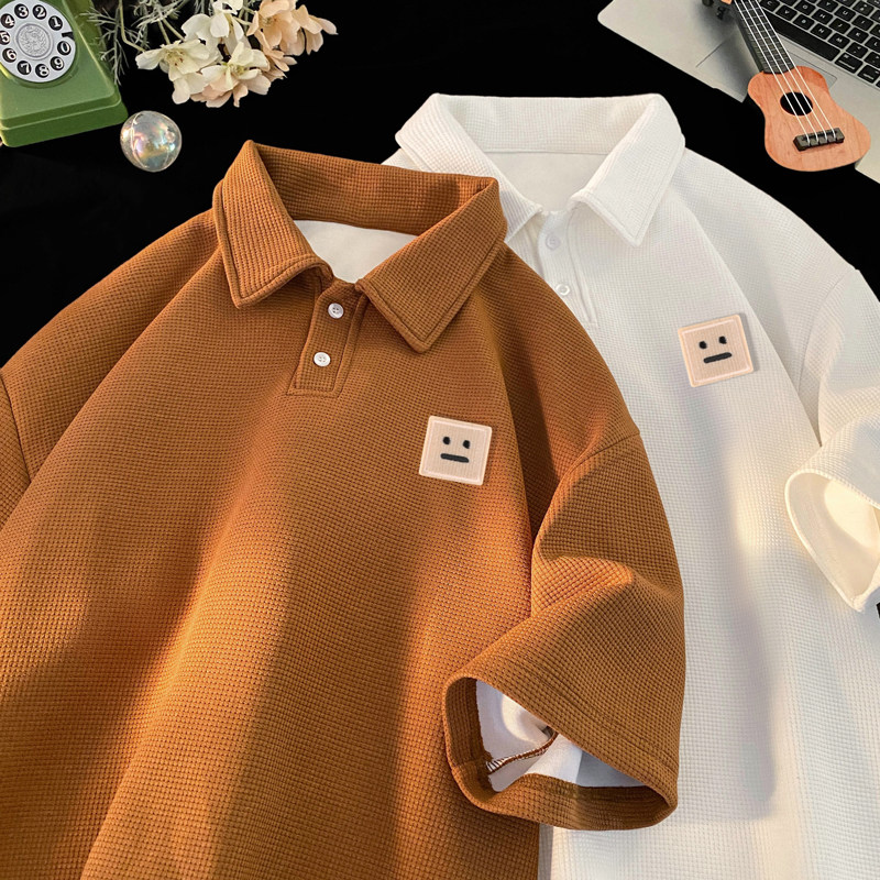 TL29*P35华夫格重磅翻领polo衫短袖t恤男士夏季新款潮牌痞帅半袖，男装T恤，星座414A-2（原B215-2）