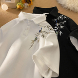 TL16*P35华夫格美式翻领polo衫短袖t恤男士夏季新款潮牌痞帅半袖，男装T恤，星座414A-2（原B215-2）