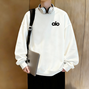 6619*P28美式重磅华棉卫衣男女春季新款圆领百搭上衣宽松休闲外套
