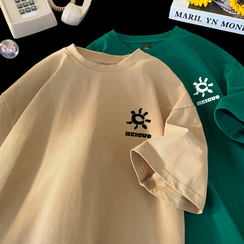 626*P28小众设计短袖t恤男夏季新款潮牌半袖体恤宽松重磅纯棉上衣,男装T恤,星座414A-2（原B215-2）