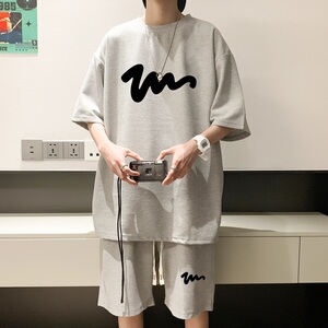 ZT27*P48 短袖短裤套装男夏季潮牌情侣两件套t恤一套搭配帅气衣服图片