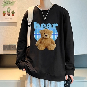 6108*P35港风卫衣男女加绒加厚潮流潮牌圆领上衣ins春秋宽松外套