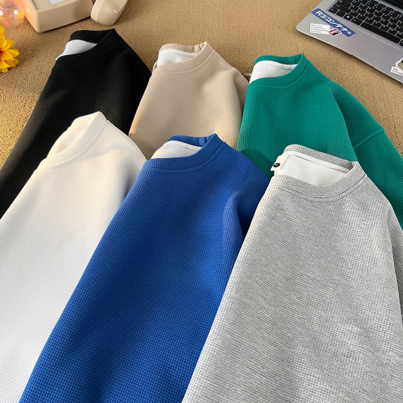 W1000*P20华夫格重磅圆领卫衣光板二次开发秋季长袖套头休闲外套,男装卫衣,星座414A-2（原B215-2）