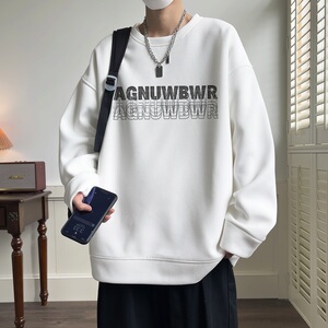 W621*P28加绒38 美式华夫格卫衣男宽松外套潮牌ins秋冬季情侣上衣图片