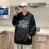 7006*P45连帽卫衣男春秋季新款潮流宽松纯棉休闲上衣港风长袖外套，男装卫衣，星座414A-2（原B215-2）