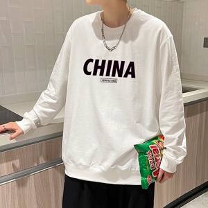 6008*P35 春秋款卫衣男潮ins港风宽松无帽上衣潮牌纯棉百搭外套图片