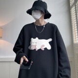 W630*P28潮华夫格卫衣男女宽松港风外套潮牌ins春秋季百搭上衣，男装卫衣，星座414A-2（原B215-2）