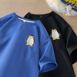 TC33*P22卡通刺绣华夫格短袖T恤男女夏季情侣潮牌ins宽松大码上衣，男装T恤，星座414A-2（原B215-2）