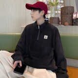P01*P38美式vintag卫衣男秋季宽松双面摇粒绒上衣潮牌ins立领外套，男装卫衣，星座414A-2（原B215-2）