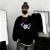 6607*P28美式重磅华棉卫衣春季新款毛巾绣圆领打底衫宽松休闲外套，男装T恤，星座414A-2（原B215-2）