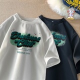 TC21*P22美式潮牌ins华夫格情侣五分袖T恤男夏季宽松短袖上衣控38，男装T恤，星座414A-2（原B215-2）