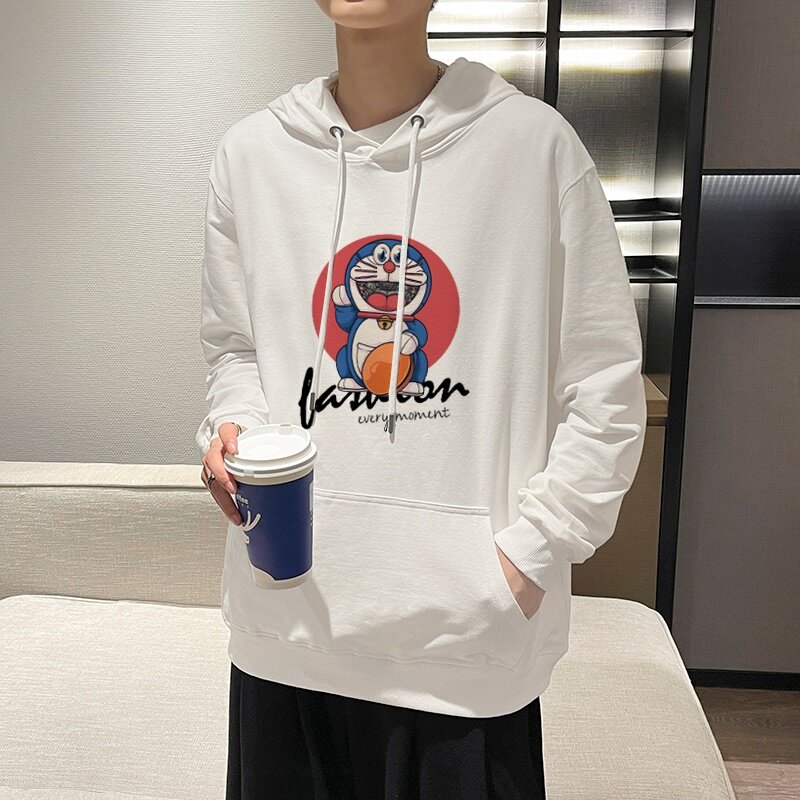 7024*P45纯棉连帽卫衣男士秋季宽松百搭上衣潮牌ins帽衫日系外套,男装卫衣,星座414A-2（原B215-2）