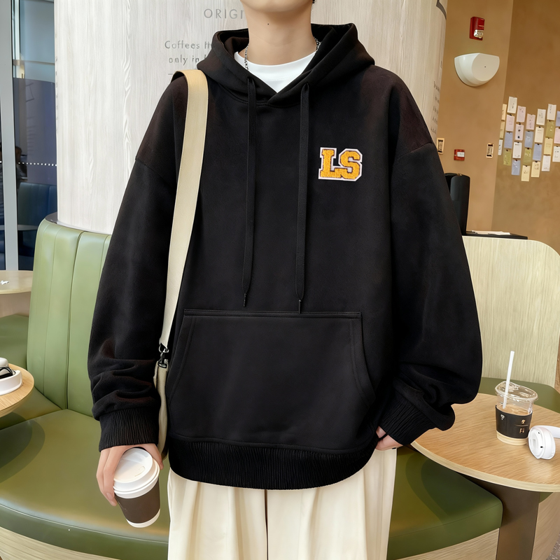 8804*P35美式重磅连帽卫衣男春季新款潮牌刺绣上衣服宽松百搭外套，女装短外套，星座414A-2（原B215-2）