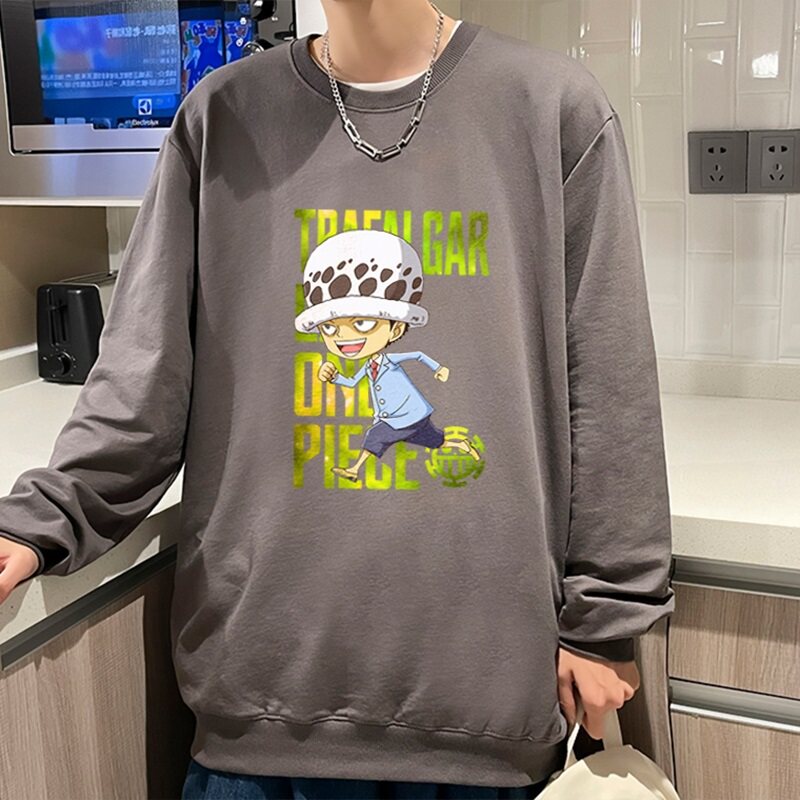 6118*P35海贼王联名圆领卫衣男秋季潮牌ins港风纯棉上衣宽松外套,男装卫衣,星座414A-2（原B215-2）