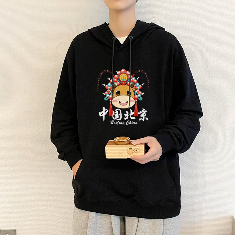 7001*P45 潮ins纯棉连帽秋季卫衣男潮牌情侣装春秋款上衣外套男图片
