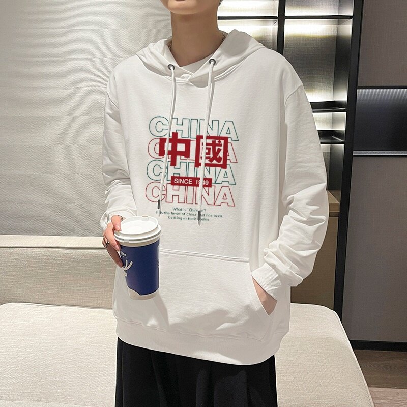 7008*P45潮ins连帽卫衣男纯棉秋季宽松百搭休闲外套港风连帽衫,男装卫衣,星座414A-2（原B215-2）