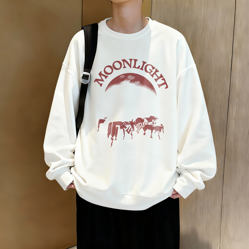 6610*P28美式重磅华棉卫衣男春季新款百搭圆领打底衫宽松休闲外套，男装T恤，星座414A-2（原B215-2）