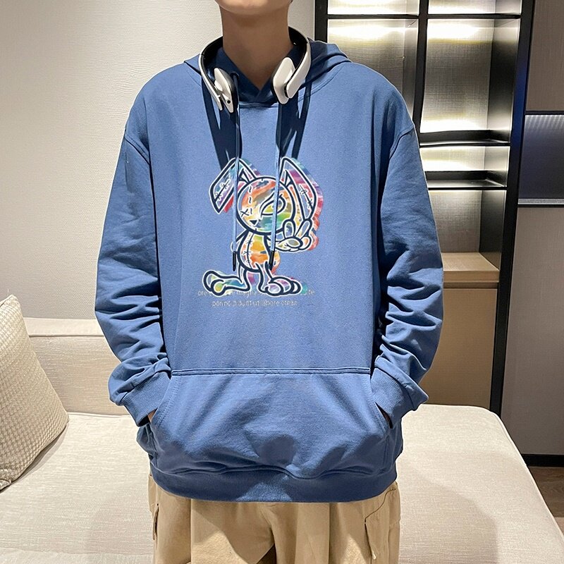 7010*P45卫衣男连帽纯棉秋季上衣服潮牌ins港风宽松百搭休闲外套,男装卫衣,星座414A-2（原B215-2）
