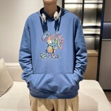 7010*P45卫衣男连帽纯棉秋季上衣服潮牌ins港风宽松百搭休闲外套，男装卫衣，星座414A-2（原B215-2）