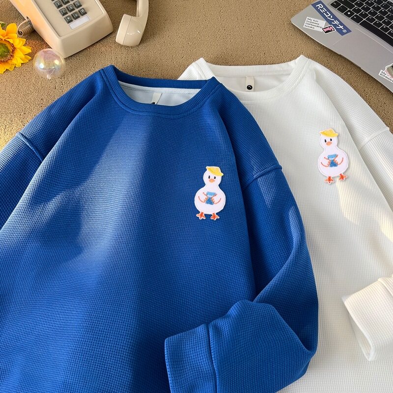 W1020*P28美式vintag卫衣男女秋季宽松华夫格百搭上衣潮牌ins外套,男装卫衣,星座414A-2（原B215-2）
