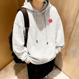 8802*P35美式重磅连帽卫衣男春季新款潮牌刺绣上衣服宽松大码外套图片