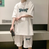 ZT14*P48夏季短袖t恤男女套装ins潮流帅气一套搭配短裤情侣两件套，男装T恤，星座414A-2（原B215-2）