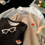 TC31*P22华夫格男女t恤夏季短袖宽松大码体恤潮港风半袖上衣服，男装T恤，星座414A-2（原B215-2）