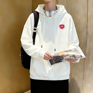 8802*P35美式重磅连帽卫衣男春季新款潮牌刺绣上衣服宽松大码外套图片