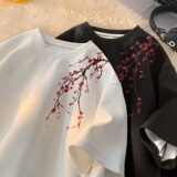 TC72*P25新中式衣服t恤男女夏季大码风潮流短袖华夫格半袖体恤，男装T恤，星座414A-2（原B215-2）