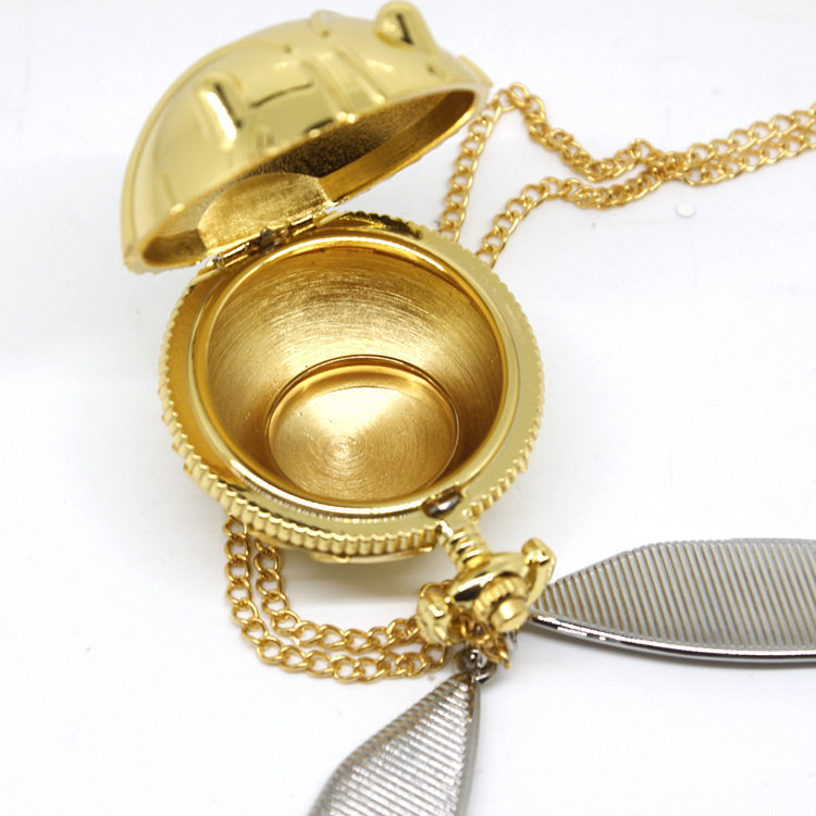 金色飞贼可打开吊坠求婚戒指项链