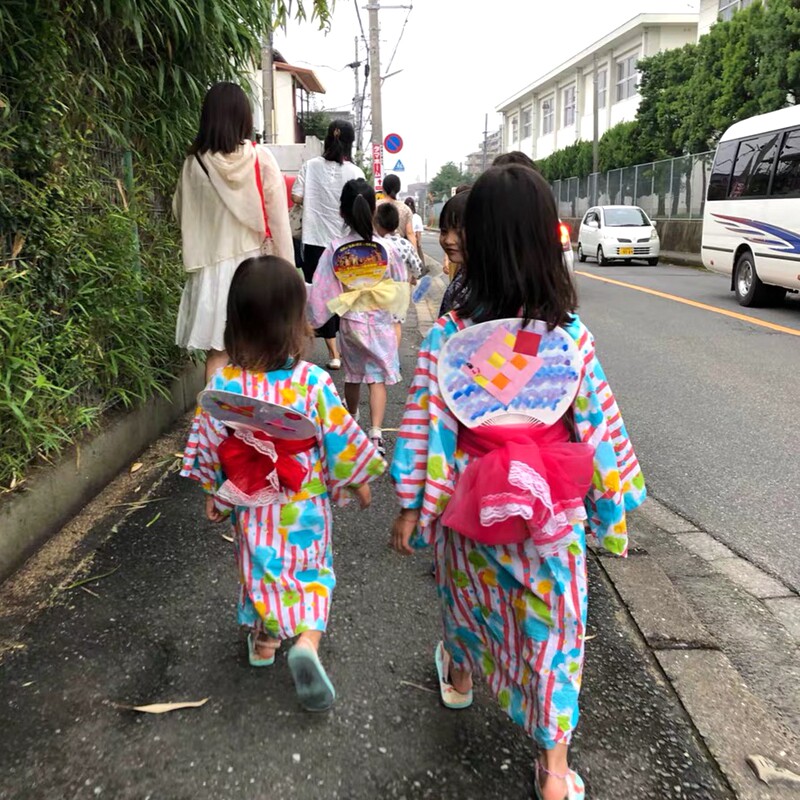 日本单山茶花纯棉女童表演服日式振袖小和服演出和风写真送腰带