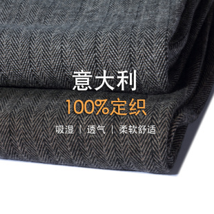 进口涤棉混纺男裤高端商务休闲裤秋冬厚款直筒宽松抗皱免烫长裤子