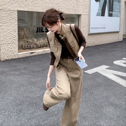 秋新款酷飒牛仔三件套女