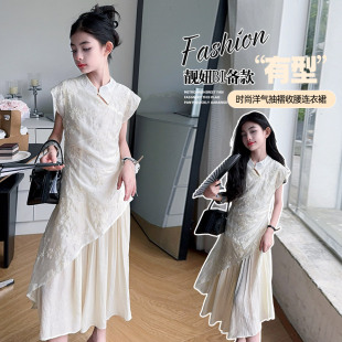 儿童设计感气质改良旗袍裙套装 女童新中式 国风刺绣连衣裙2025夏季