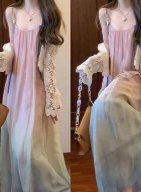 女童渐变吊带连衣裙夏季薄