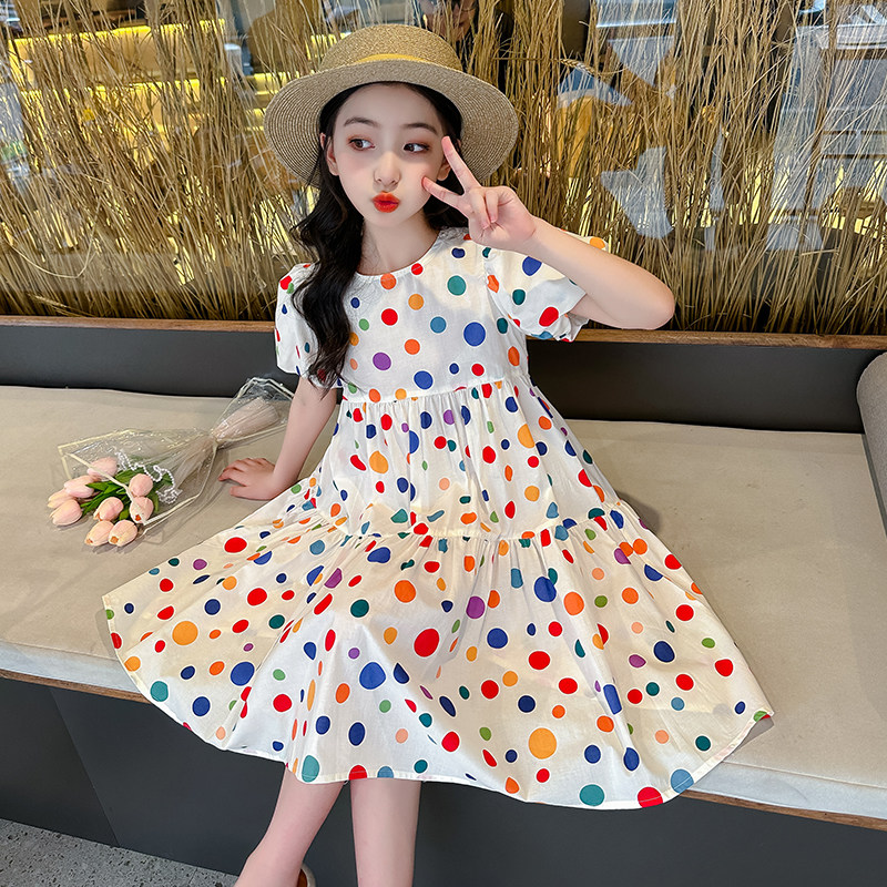 女童连衣裙夏装2025新款儿童洋气波点裙子大童夏季纯棉韩范公主裙,童装/婴儿装/亲子装,连衣裙,淘宝优惠券,粉丝福利购,淘宝优惠卷