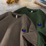 T恤男款夏季麂皮绒美式复古短袖大码潮牌宽松体恤GT032P28控40，男装T恤，星座414A-3（原B215-3）