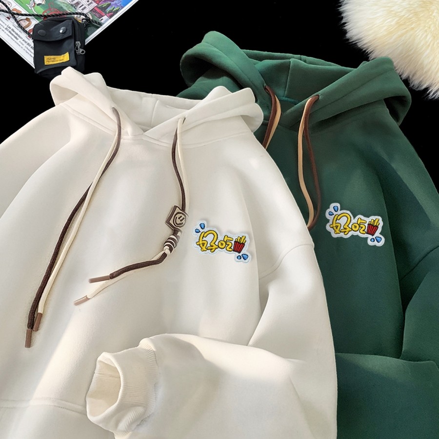 刺绣字母秋季连帽卫衣嘻哈街头潮牌宽松帽衫上衣服LW227P55控75,男装卫衣,星座414A-3（原B215-3）
