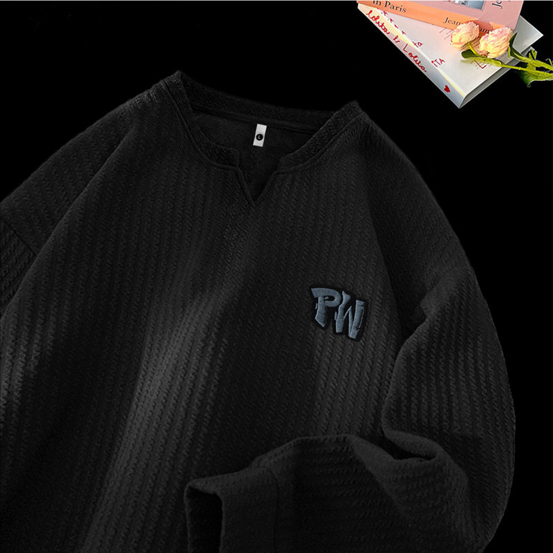 长袖T恤男女春秋季高级感肌理感打底衫叠穿内搭卫衣VW257P28,男装T恤,星座414A-3（原B215-3）
