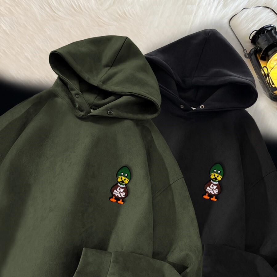 麂皮绒连帽卫衣男秋季潮牌ins宽松帽衫外套休闲上衣GM104P50,男装卫衣,星座414A-3（原B215-3）