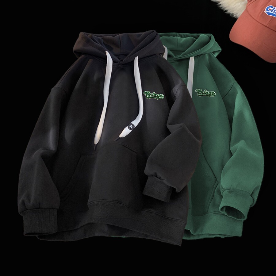 刺绣字母秋季连帽卫衣嘻哈街头潮牌宽松帽衫上衣服AW245P55控75,男装卫衣,星座414A-3（原B215-3）