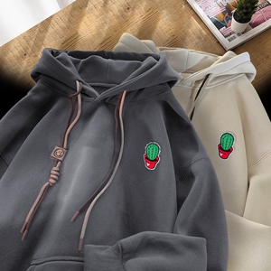 刺绣字母秋季连帽卫衣嘻哈街头潮牌宽松帽衫上衣服LW215 P55 控75图片