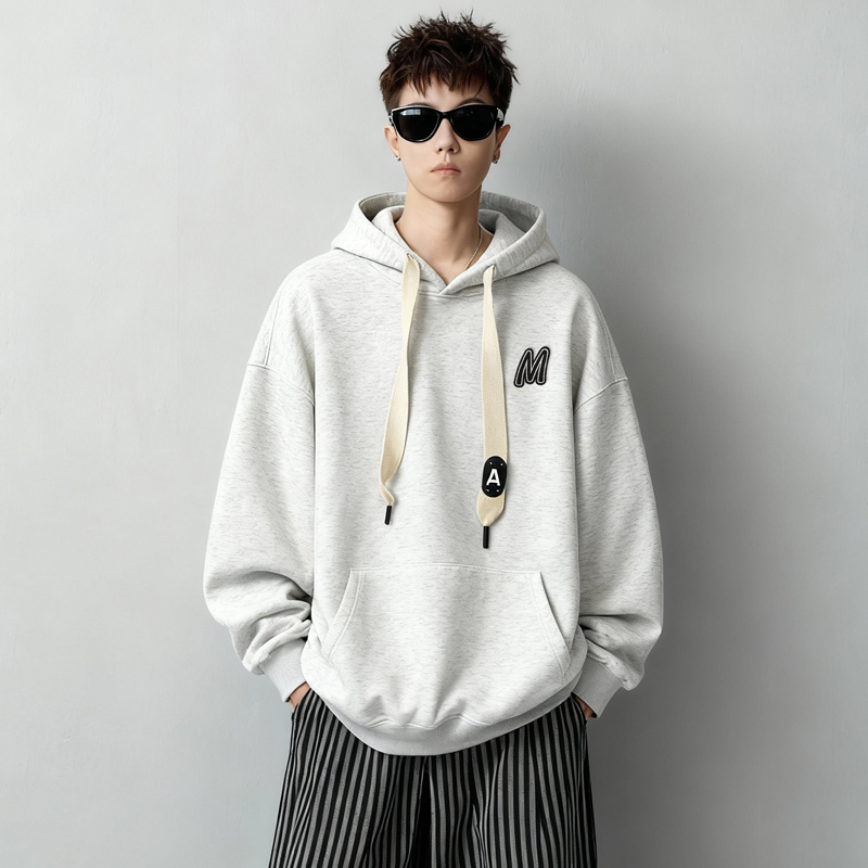 刺绣字母秋季连帽卫衣嘻哈街头潮牌宽松帽衫上衣服AW026P55控75，男装卫衣，星座414A-3（原B215-3）