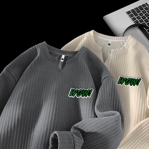 长袖T恤男女春秋季高级感肌理感打底衫叠穿内搭卫衣 VW280 P28，男装T恤，星座414A-3（原B215-3）