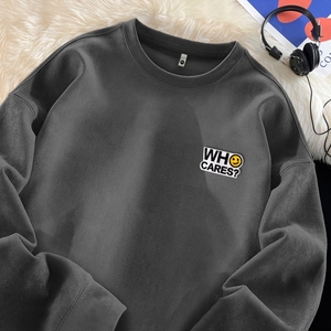 麂皮绒卫衣男360克重磅刺绣套头上衣宽松休闲外套GW096 P35控55，女装短外套，星座414A-3（原B215-3）