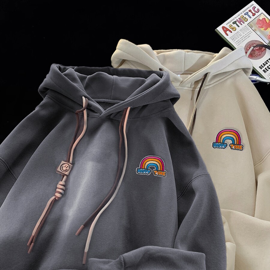 刺绣字母秋季连帽卫衣嘻哈街头潮牌宽松帽衫上衣服LW220P55控75,男装卫衣,星座414A-3（原B215-3）