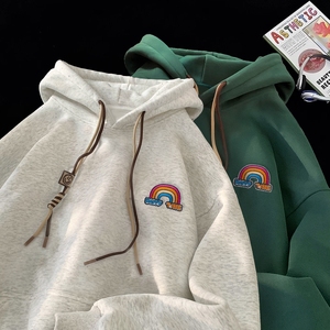 刺绣字母秋季连帽卫衣嘻哈街头潮牌宽松帽衫上衣服LW220P55控75